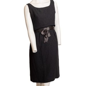 1950s/60s VINTAGE Black Midi Cocktail Dress Audrey Hepburn Style XS